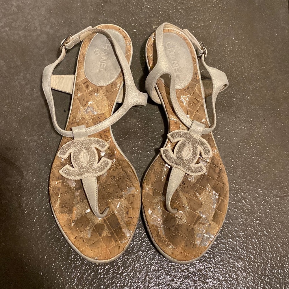 *AUTHENTIC* CHANEL Metallic Cuba Sandals (Cuba Season Item)